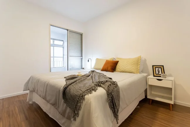 Imagem Apartamento 46M², 1Q, 1 Banheiro, 1 Vaga, Varanda, Piscina, Academia, Piscina Aquecida, Espaço Gourmet, Playground, Salão de Festa, Churrasqueira.