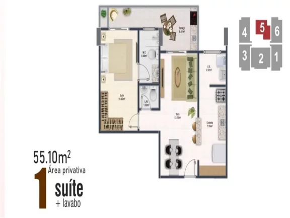 Imagem Apartamento com 1 dorm, Ocian, Praia Grande - R$ 499 mil, Cod: 2808