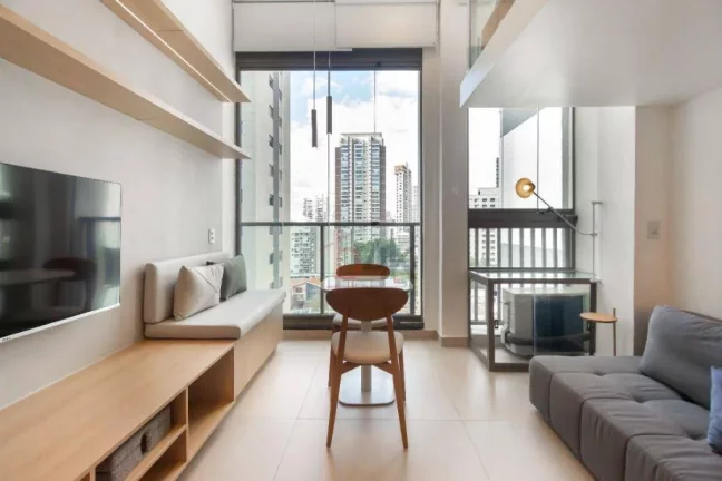 Imagem Studio Novo 29m² com Mezanino Metrô Brooklin (Haus Mitre 370)