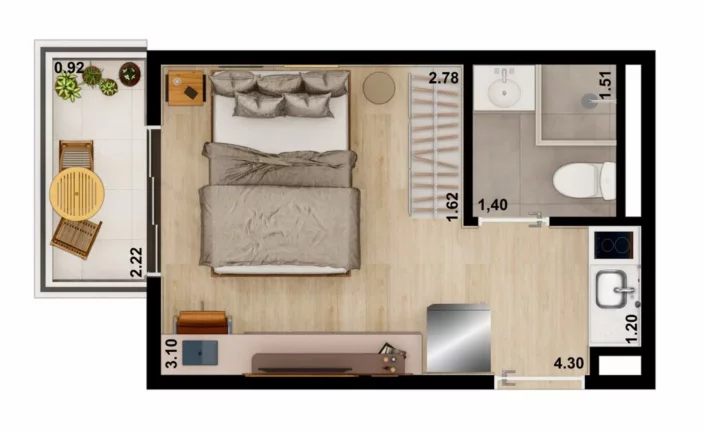 Imagem Studio RESIDENCIAL em São Paulo - SP, Vila Clementino