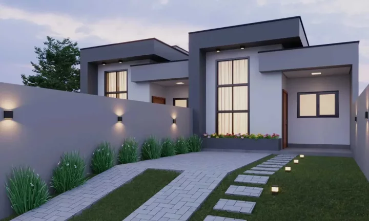 Imagem Casa em construção com 3 dormitórios sendo 1 suíte e 2 vagas de garagem em Palhoça/SC