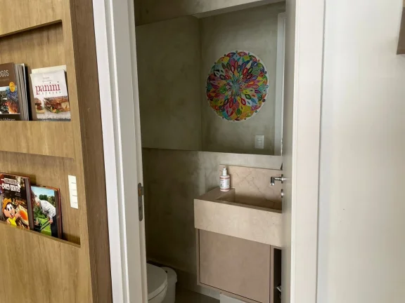 Imagem Apartamento 106 M², 3Q, 1 Suite, 2 banh, lavabo, toda marcenaria, churrasqueira gourmet fechada com ar split, semimobiliado, depósito, área de lazer.