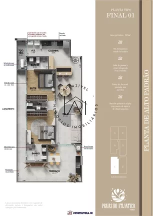 Imagem Apartamento na Planta para Venda em Praia Grande, Caiçara, 2 dormitórios, 2 suítes, 3 banheiros, 2 vagas