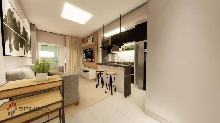 Imagem Apartamento com 2 dormitórios à venda, 61 m² por R$ 255.000,00 - Vila Caiçara - Praia Grande/SP