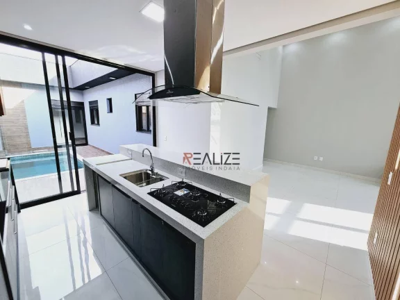 Imagem Casa moderna com piscina e 3 suítes à venda, 140 m² por R$ 1.280.000 - Condomínio Jardim Brescia - Indaiatuba/SP