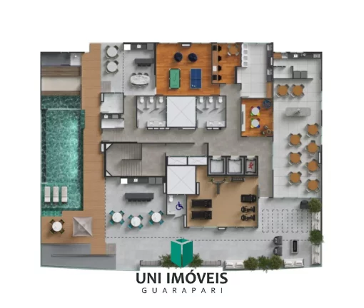 Imagem Lançamento na Praia do morro, unidades de 2 a 3 quartos, sendo 1 ou 3 suítes e até 2 vagas de garagem.