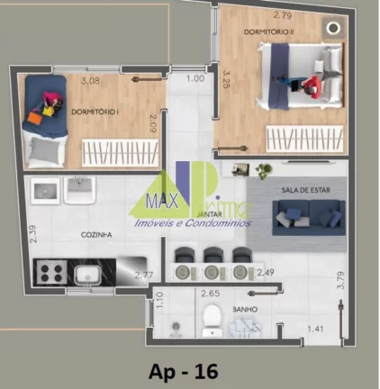 Imagem Apartamento à venda em São Paulo-SP, Vila Antonina: 2 quartos, 1 banheiro, 55,00 m² de área. Venha conferir!