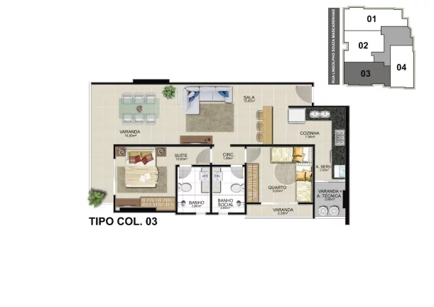 Imagem Apartamento Alto Padrão, 02 Quartos, 01 Suite, Area de Lazer Completa, Centro, Guarapari - ES