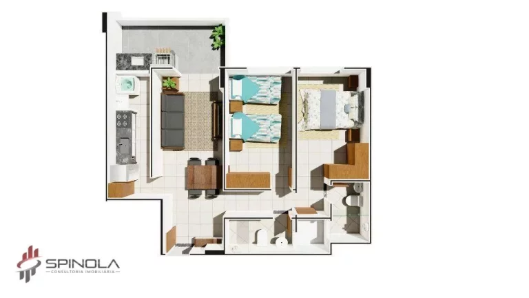 Imagem Apartamento com 2 dormitórios à venda, 61 m² por R$ 255.000,00 - Vila Caiçara - Praia Grande/SP