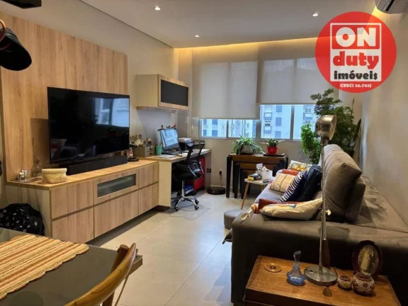 Imagem QUADRA DA PRAIA Apartamento com 1 dormitório à venda, 59 m² - Boqueirão - Santos/SP