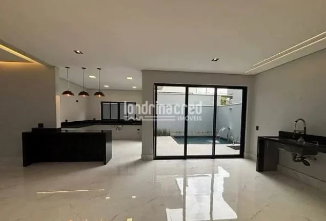 Imagem Sobrado contemporâneo à venda no Condomínio Moradas do Vale, com 220 m² de construção, 3 suítes amplas, piscina privativa,e excelente iluminação natural