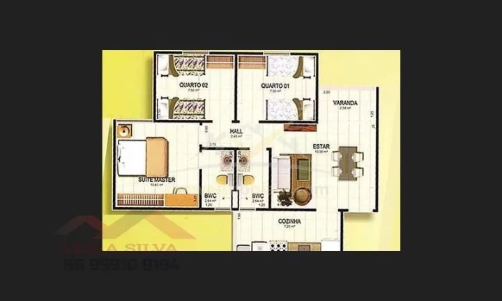 Imagem Apartamento 3 dormitórios para Venda em Teresina, Vale Quem Tem, 3 dormitórios, 1 suíte, 2 banheiros, 1 vaga