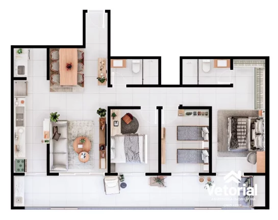 Imagem Apartamento 3 quartos em condomínio de Barreirinhas - Barreiras-BA