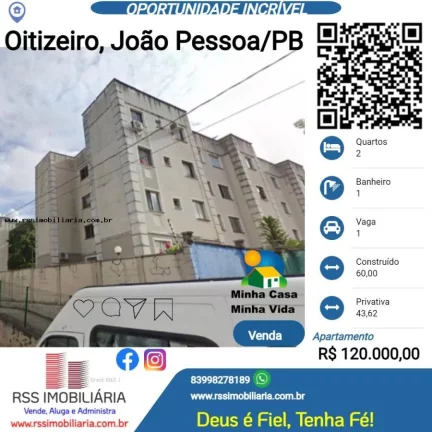Apartamento à venda em oitizeiro, João Pessoa/PB