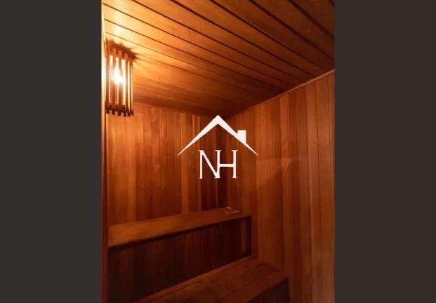 Imagem apartamento de 195m com 3 suítes, 4 vagas, terraço gourmet com churrasqueira, piscina, playground, academia, salão de festas e jogos, Sauna, jardim.