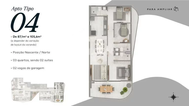 Imagem Apto Alto Padrão - 2 Quartos - 1 Suíte - 68,18 m² - Jardim Oceania, João Pessoa/PB