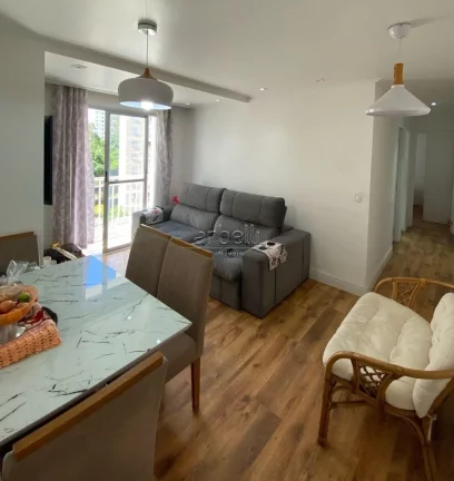 Imagem Apartamento com 54 M², 2 dormitórios, sala, 1 banheiro, área de serviços, cozinha, sacada e 1 va...