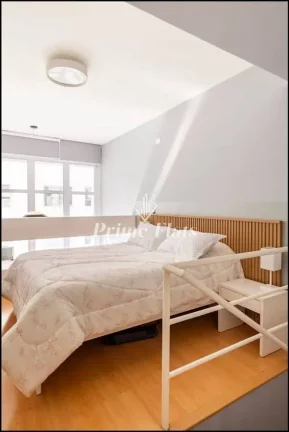 Imagem Flat disponível para locação no Condomínio Edifício Moema Loft, com 45m², 1 dormitório e 1 vaga de garagem