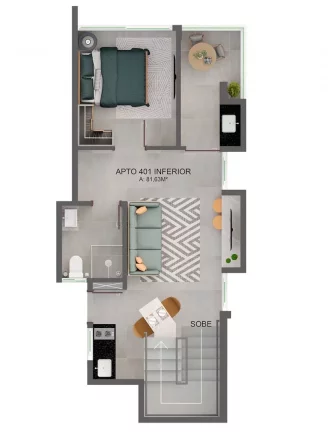 Imagem Studio com 1 dormitório à venda, 22 m² por R$ 251.249,60 - Intermares - Cabedelo/PB