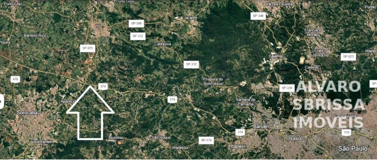 Imagem Área industrial e comercial a 10km do CACAU PARK. Com 3.1 milhoes de ms2. Com frente de 1 km linear beirando a Rodovia Castelo Banco (km75)