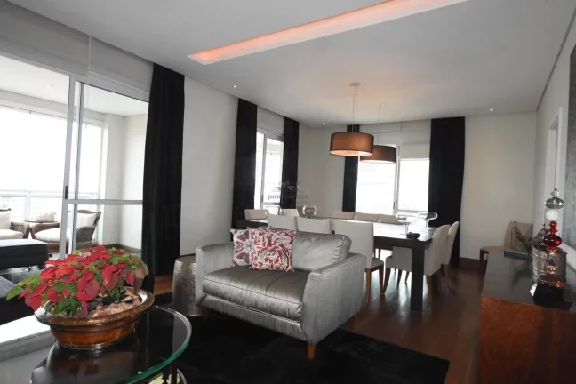 Imagem Apartamentos com terraço gourmet com piso em madeira de demiloção, living para 03 ambientes, 03 s...