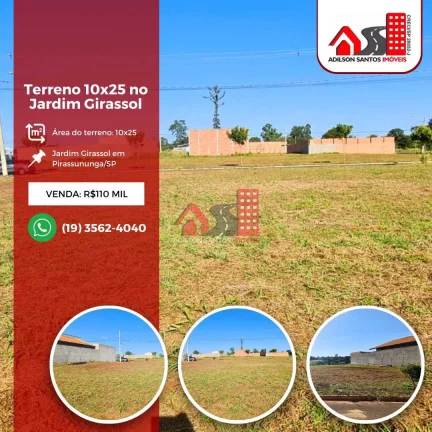 Terreno, Jardim Girassol, Pirassununga - R$ 110 mil, Cod: 90