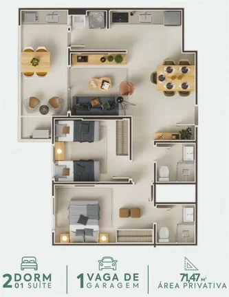 Imagem APARTAMENTO COM 71.47 m² - CENTRO - ITANHAÉM SP