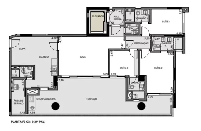 Imagem Apartamento para Venda em São Paulo, Pinheiros, 3 dormitórios, 3 suítes, 4 banheiros, 2 vagas