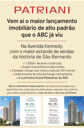 Imagem Apartamento para Venda em São Bernardo do Campo / SP no bairro Jardim do Mar