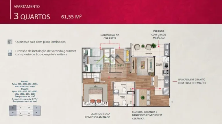 Imagem Origem Porto Imperial - Apartamento 2 ou 3 quartos