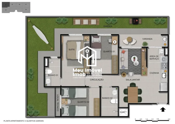 Imagem Rodovia BR 020 Alto Sobradinho Cobertura 3 Quartos 2 Vagas 132,65m² Lazer Planta