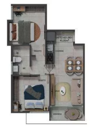 Imagem Flats com 02 quartos e varanda a 350m da Praia do Cabo Branco - FL0847
