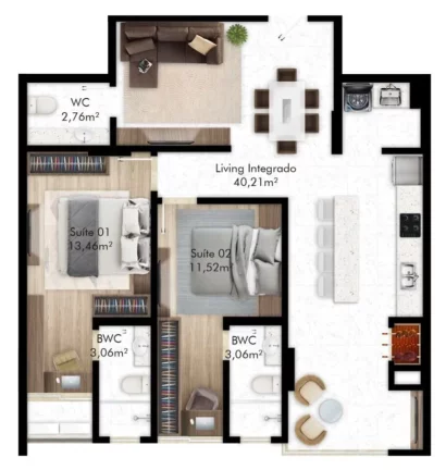 Imagem San Pietro Residence - Apartamento à venda no bairro Perequê - Porto Belo/SC