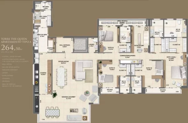 Imagem Apartamento 4 dormitórios para Venda em Teresina, Jóquei, 4 dormitórios, 4 suítes, 5 banheiros, 4 vagas