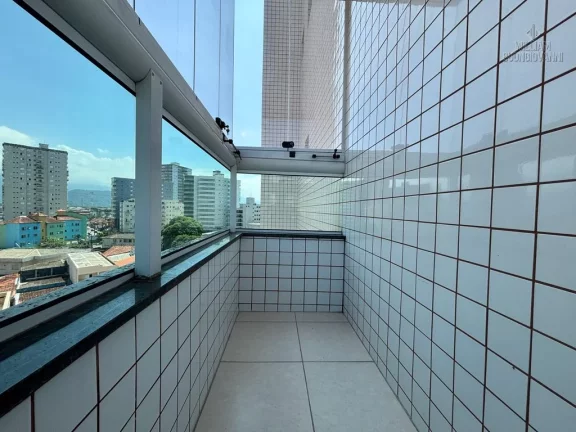 Imagem Apartamento em Praia Grande, com 2 quartos, 1 suíte, e uma sacada gourmet,80 m².
