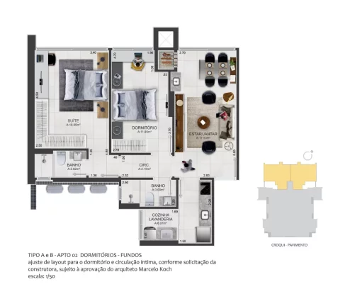 Imagem Apartamento à venda, com 2 quartos, 66,47m²