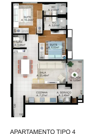 Imagem Apartamento em Anita Garibaldi - Joinville SC