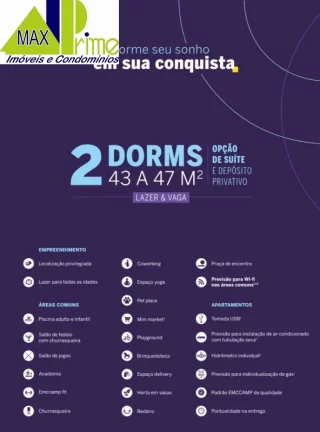 Imagem APARTAMENTO 02 DORMITÓRIOS/SUÍTE/SACADA/VAGA DE GARAGEM
