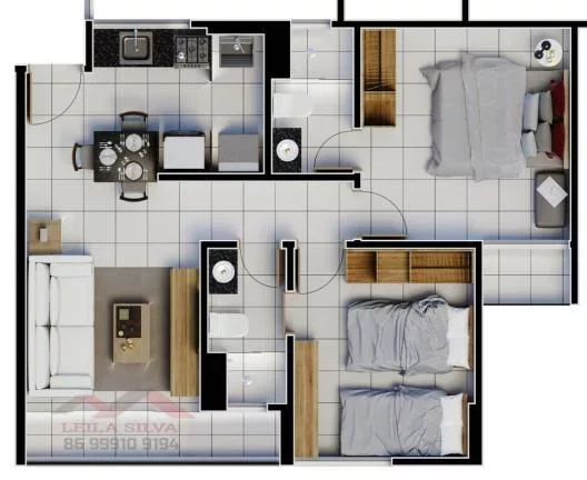 Imagem Apartamento 3 dormitórios para Venda em Teresina, Primavera, 1 dormitório, 1 suíte, 2 banheiros, 1 vaga