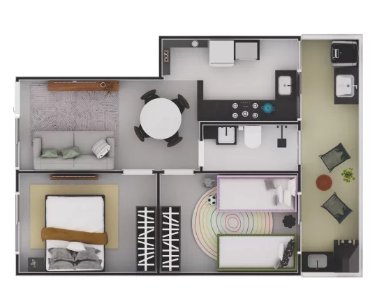 Imagem Casa de Condomínio com 2 dorms, Ocian, Praia Grande - R$ 255 mil, Cod: 2229
