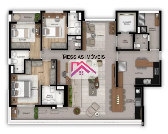 Foto do imóvel: APARTAMENTOS DE 3 SUITES E 3 VAGAS DEMARCADAS - TRÍAD VILA NOVA CONCEICAO