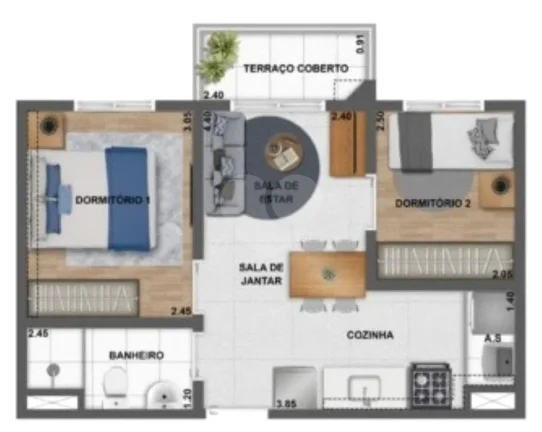 Imagem Apartamento à venda com 2 quartos no condomínio Cury Square Panamby, São Paulo - SP
