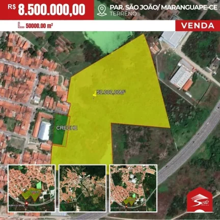 (TE8124) TERRENO DE 50.000M² A VENDA NO BAIRRO PARQUE SÃO JOÃO, MARANGUAPE - CE