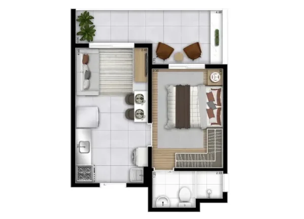 Imagem Apartamento com 27m2, 1 dormitório à venda ou locação na Barra Funda, São Paulo