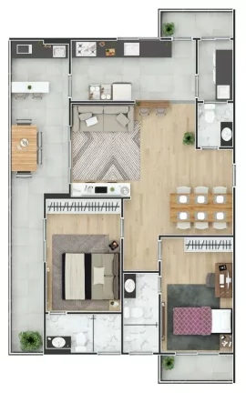 Imagem Apartamento para Venda em Praia Grande, Canto do Forte, 2 dormitórios, 1 suíte, 1 banheiro, 1 vaga