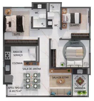 Imagem Apartamento à venda, 69 m² por R$ 522.125,00 - Jardim São Paulo - João Pessoa/PB