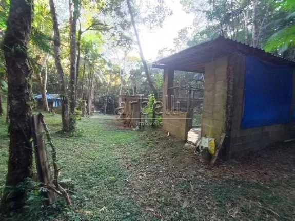Imagem Sitio com duas casas, a primeira casa de tijolinho tem janelas de alumínio, churrasqueira, varanda ...