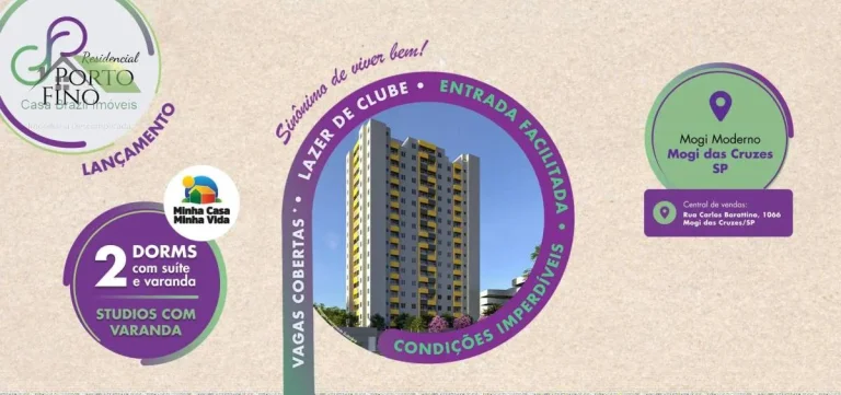 Residencial Porto Fino Studio à venda em Mogi das Cruzes, Mogi Moderno, com 1 quarto, 25,76m2