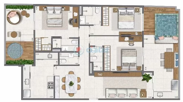 Imagem Apartamento à venda 3 Quartos 3 Suites 1 Vaga 111.66M Leblon Rio de Janeiro - RJ | Paradís