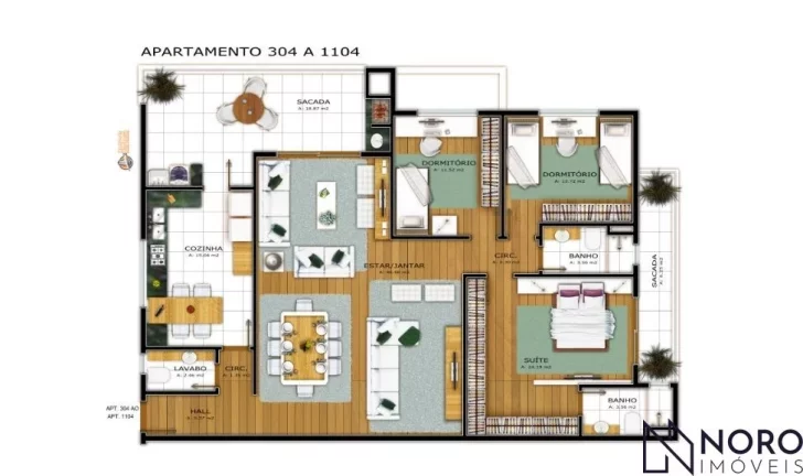 Imagem Apartamento 3dorms, 2 vagas no bairro Lourdes